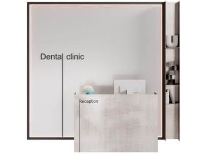 现代前台接待台 背景墙