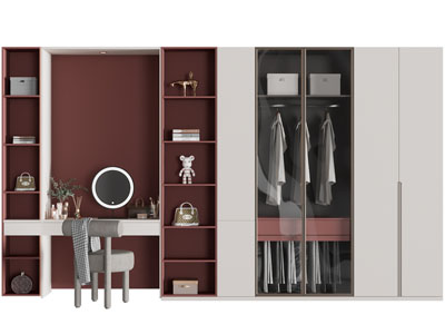 现代装饰梳妆台的衣柜3d模型 现代装饰梳妆台的衣柜