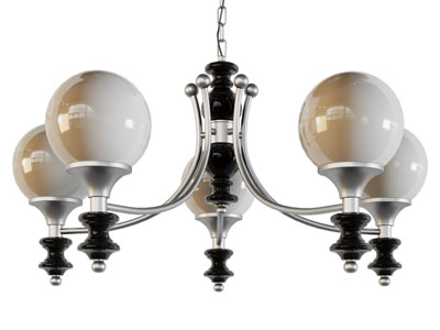 现代五头球形灯罩吊灯
