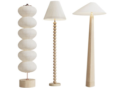 侘寂风串珠造的落地灯