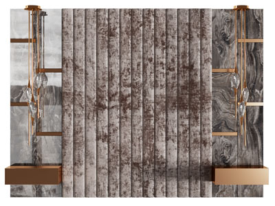 现代轻奢床头软包背景墙