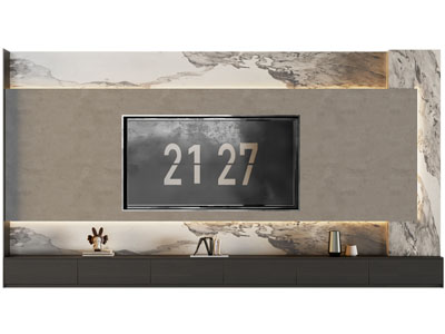 现代大理石装饰的电视背景墙