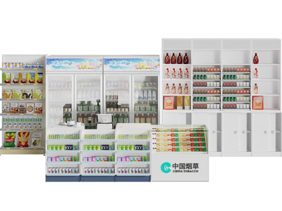 现代超市便利店烟酒货架 冷饮冰箱 展架3d模型 现代超市便利店烟酒货架 冷饮冰箱 展架