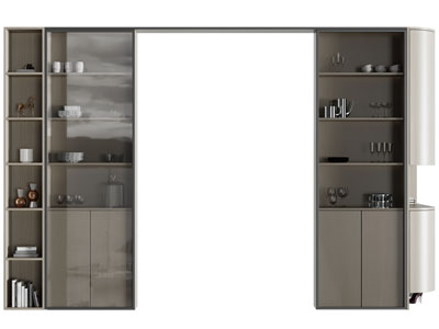 现代带门洞的装饰柜