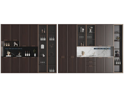 现代实木酒柜