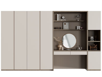 现代装饰梳妆台的衣柜3d模型 现代装饰梳妆台的衣柜