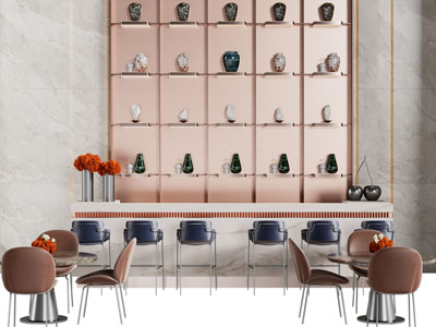 新中式前台接待台 休闲桌椅组合