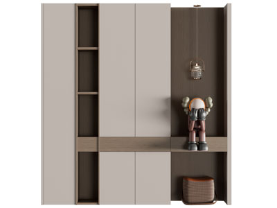 现代装饰雕塑的玄关鞋柜