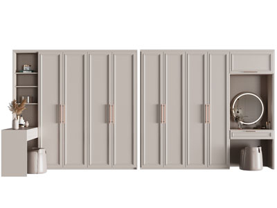 现代带梳妆台的衣柜3d模型 现代带梳妆台的衣柜