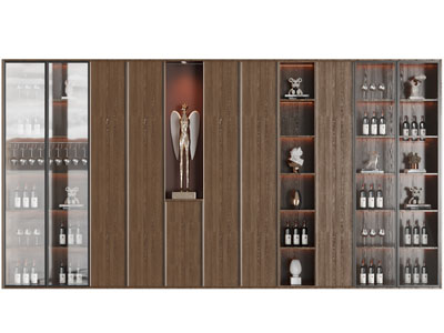 现代实木酒柜