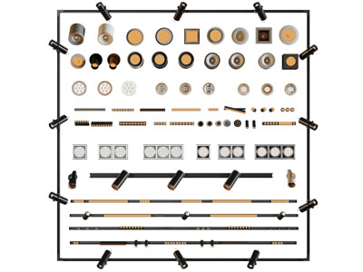 现代筒灯射灯 轨道磁吸灯 格栅灯