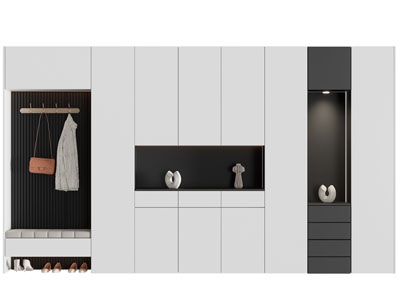 现代卡座玄关鞋柜