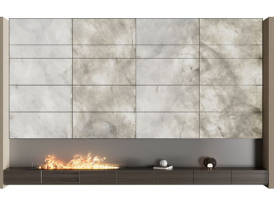 现代装饰壁炉的背景墙