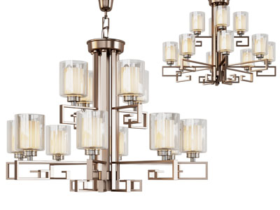 新中式圆柱形灯罩吊灯