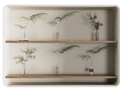 现代玻璃花瓶树枝摆件组合