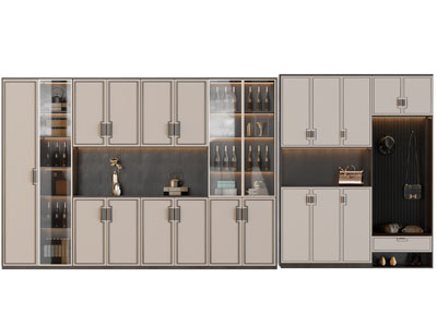 新中式酒柜 玄关鞋柜