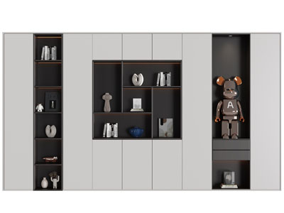 现代半开放式装饰柜