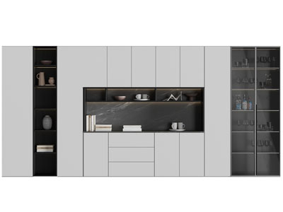 现代中间镂空的酒柜