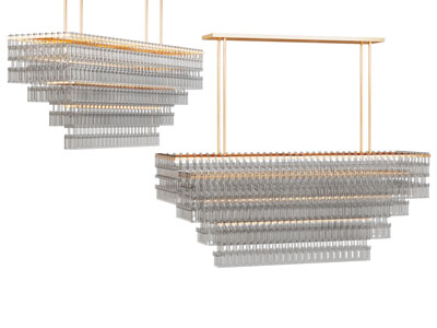 现代长方形多层水晶吊灯