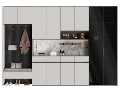 现代玄关卡座鞋柜 酒柜