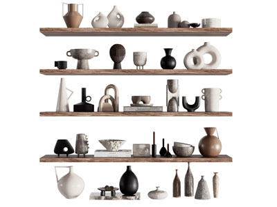 侘寂风陶艺器皿饰品摆件组合