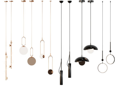 现代轻奢垂线吊灯