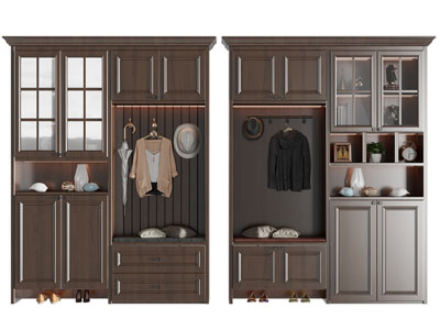 美式实木卡座装饰鞋柜