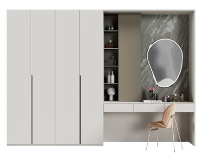 现代衣柜延伸梳妆台的一体柜3d模型 现代衣柜延伸梳妆台的一体柜