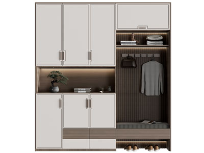 新中式卡座玄关鞋柜