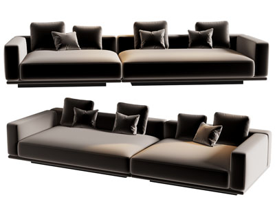 现代双人沙发3d模型 现代双人沙发