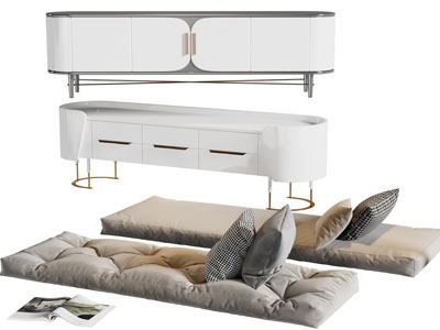 现代玄关柜、边柜、飘窗坐垫