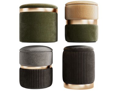 现代轻奢圆形坐墩、沙发凳子