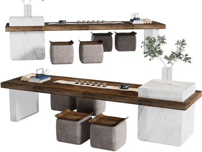 新中式茶桌椅组合