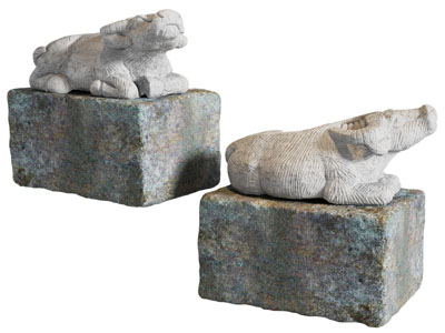 新中式石墩老牛雕塑雕刻3d模型 新中式石墩老牛雕塑雕刻