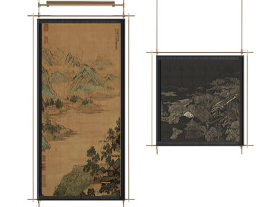 新中式装饰挂画3d模型 新中式装饰挂画