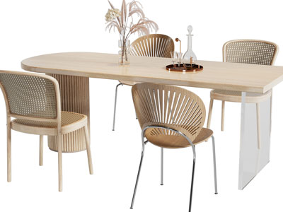 现代餐桌椅组合