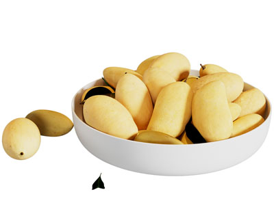 现代果盘里的芒果水果