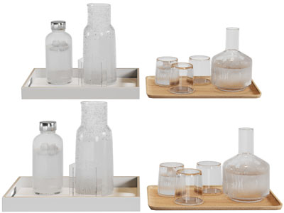 现代托盘玻璃茶具杯子