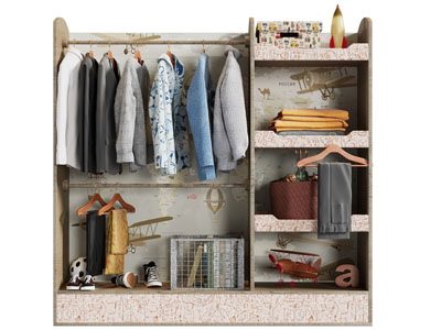 现代开放式衣柜3d模型 现代开放式衣柜