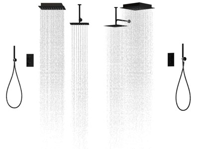 现代带水柱的淋浴花洒