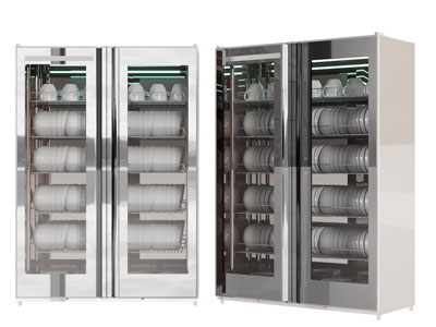 现代不锈钢碗碟餐具消毒机