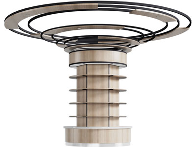 现代圆形柱子书柜