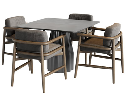 现代方形餐桌椅组合