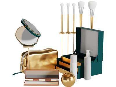 现代轻奢化妆品收纳箱包工具摆件