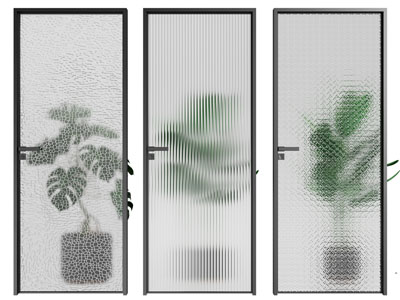 现代花纹玻璃隔断3d模型 现代花纹玻璃隔断