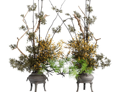 新中式盆景盆栽摆件