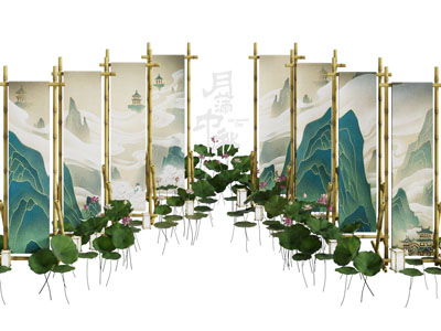 新中式荷花美陈