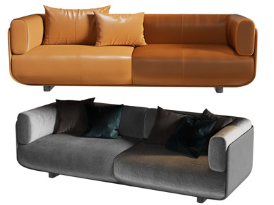 现代双人沙发3d模型 现代双人沙发