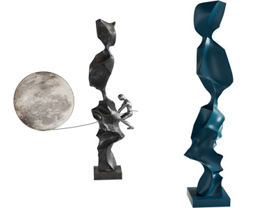 现代月球灯 工艺品摆件组合