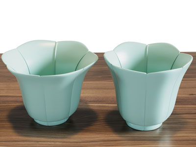 新中式花朵陶瓷茶杯 花瓣杯子